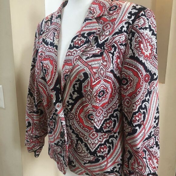 Beautiful Red White & Blue Vintage lined blazer Americana 4th of July Women’s 14 - Picture 11 of 16